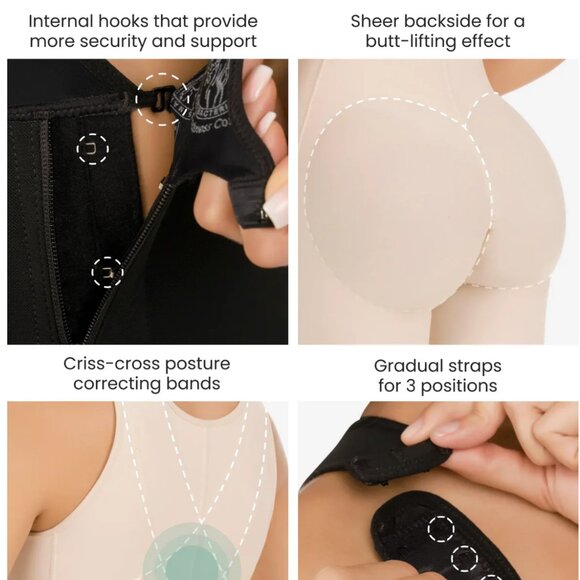 Posture Correcting Firm Compression Bodysuit - 234 Style - Picture 2 of 3